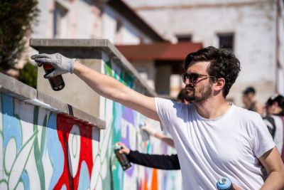 Graffiti workshop: Ondřej Vyhnánek pro Dětskou galerii Lapidárium, foto Martin Máslo