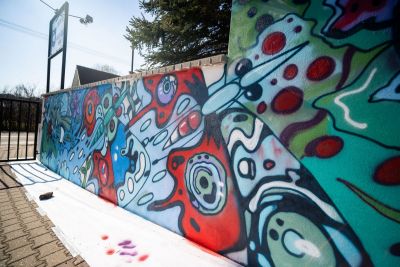 Graffiti workshop: Ondřej Vyhnánek pro Dětskou galerii Lapidárium, foto Martin Máslo